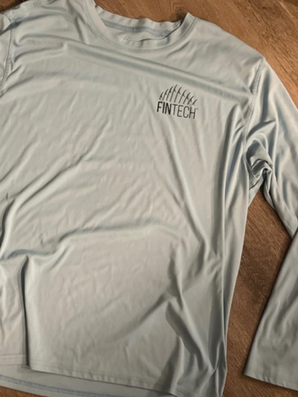 Fintech Men's Long Sleeve Performance Tee in Pale Blue